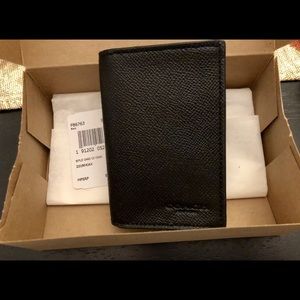 NWT-COACH MEN BIFOLD CARDCASE/WALLET LEATHER-BLACK
